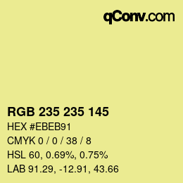 Color code: RGB 235 235 145 | qconv.com