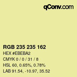 Color code: RGB 235 235 162 | qconv.com