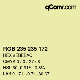 Color code: RGB 235 235 172 | qconv.com