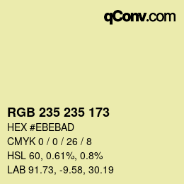 Color code: RGB 235 235 173 | qconv.com