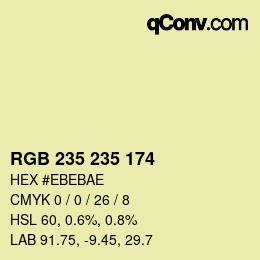 Farbcode: RGB 235 235 174 | qconv.com