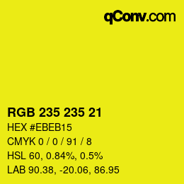 Color code: RGB 235 235 21 | qconv.com
