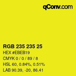 Color code: RGB 235 235 25 | qconv.com