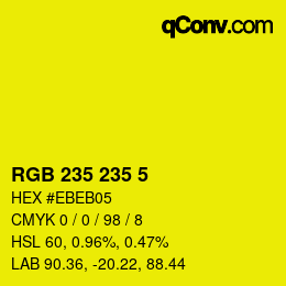 Color code: RGB 235 235 5 | qconv.com