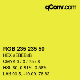 Color code: RGB 235 235 59 | qconv.com