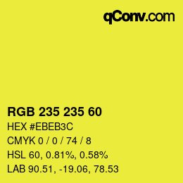 Color code: RGB 235 235 60 | qconv.com