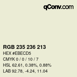 カラーコード: RGB 235 236 213 | qconv.com
