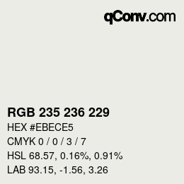 颜色代码: RGB 235 236 229 | qconv.com