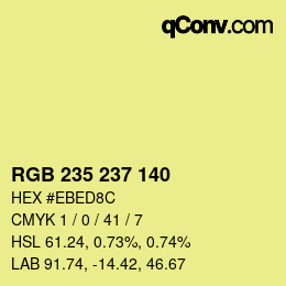 Color code: RGB 235 237 140 | qconv.com