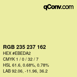 颜色代码: RGB 235 237 162 | qconv.com