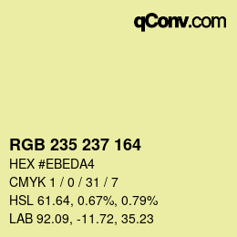 Color code: RGB 235 237 164 | qconv.com
