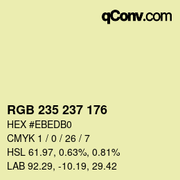 Color code: RGB 235 237 176 | qconv.com