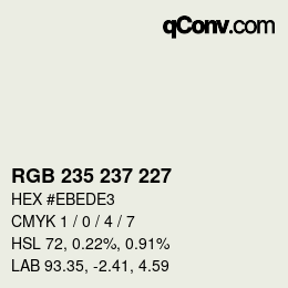 Farbcode: RGB 235 237 227 | qconv.com