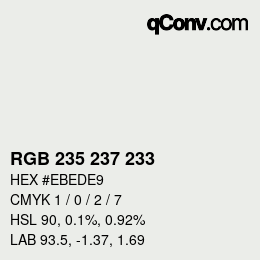 颜色代码: RGB 235 237 233 | qconv.com