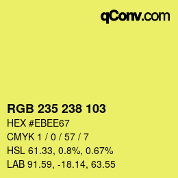 カラーコード: RGB 235 238 103 | qconv.com