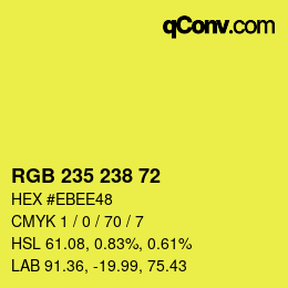 カラーコード: RGB 235 238 72 | qconv.com