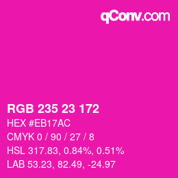 Color code: RGB 235 23 172 | qconv.com