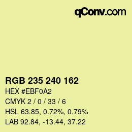 カラーコード: RGB 235 240 162 | qconv.com