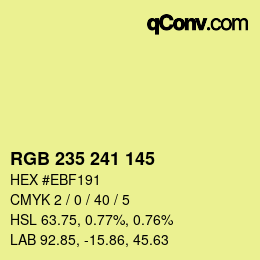 Color code: RGB 235 241 145 | qconv.com