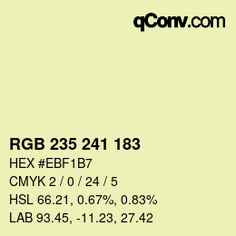 Color code: RGB 235 241 183 | qconv.com