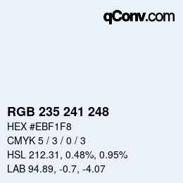 Color code: RGB 235 241 248 | qconv.com