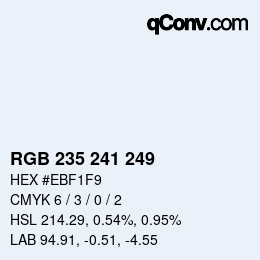 Color code: RGB 235 241 249 | qconv.com