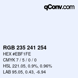 Color code: RGB 235 241 254 | qconv.com