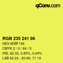 Color code: RGB 235 241 86 | qconv.com