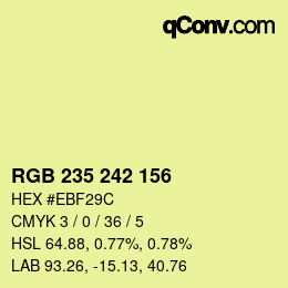 颜色代码: RGB 235 242 156 | qconv.com