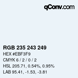 カラーコード: RGB 235 243 249 | qconv.com