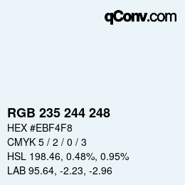 カラーコード: RGB 235 244 248 | qconv.com