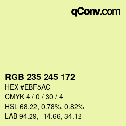 Color code: RGB 235 245 172 | qconv.com