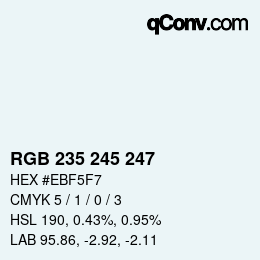 Código de color: RGB 235 245 247 | qconv.com