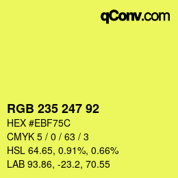 颜色代码: RGB 235 247 92 | qconv.com