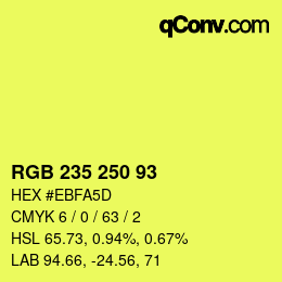 カラーコード: RGB 235 250 93 | qconv.com