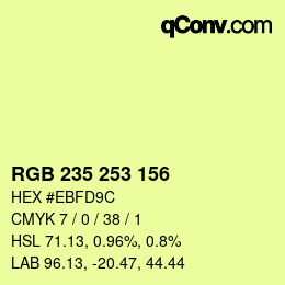 颜色代码: RGB 235 253 156 | qconv.com