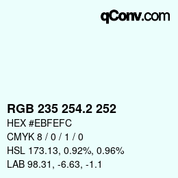 Color code: RGB 235 254.2 252 | qconv.com