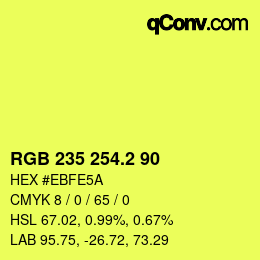カラーコード: RGB 235 254.2 90 | qconv.com