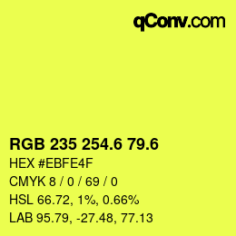 カラーコード: RGB 235 254.6 79.6 | qconv.com