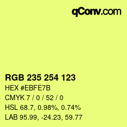 カラーコード: RGB 235 254 123 | qconv.com