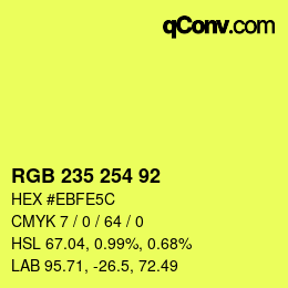 カラーコード: RGB 235 254 92 | qconv.com