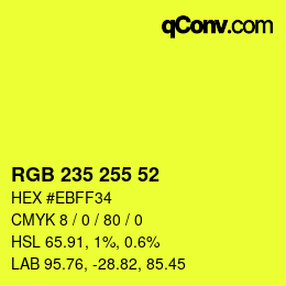颜色代码: RGB 235 255 52 | qconv.com