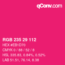 Code couleur: RGB 235 29 112 | qconv.com