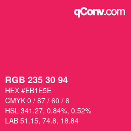 Code couleur: RGB 235 30 94 | qconv.com