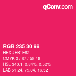 Farbcode: RGB 235 30 98 | qconv.com