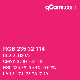 Color code: RGB 235 32 114 | qconv.com