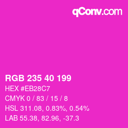 Color code: RGB 235 40 199 | qconv.com