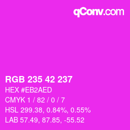 カラーコード: RGB 235 42 237 | qconv.com