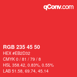 Farbcode: RGB 235 45 50 | qconv.com