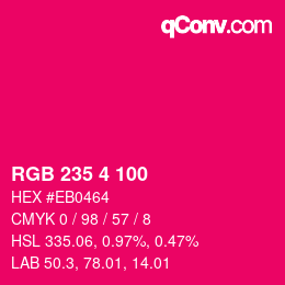 カラーコード: RGB 235 4 100 | qconv.com